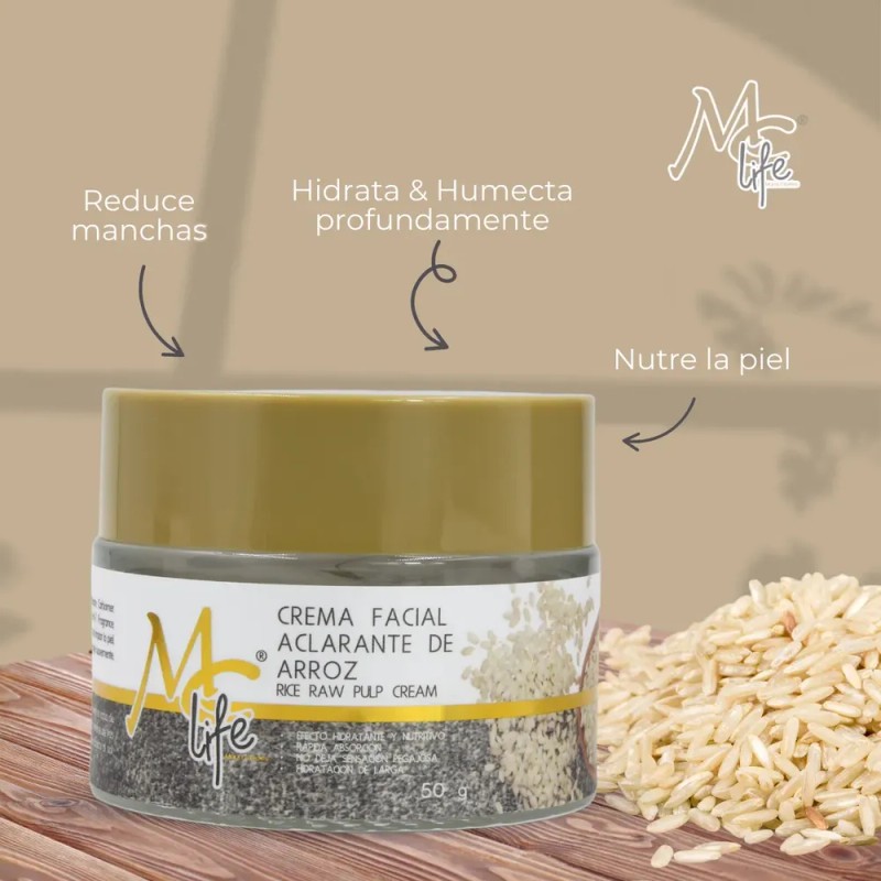 Crema Facial Aclarante Con Extracto De Arroz 50g. Mc Life
