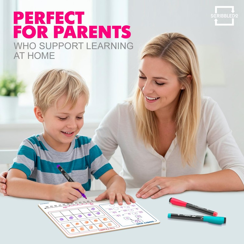 SCRIBBLEDO Number Bond, Ten Frame & Number Line 9x12 Double-Sided