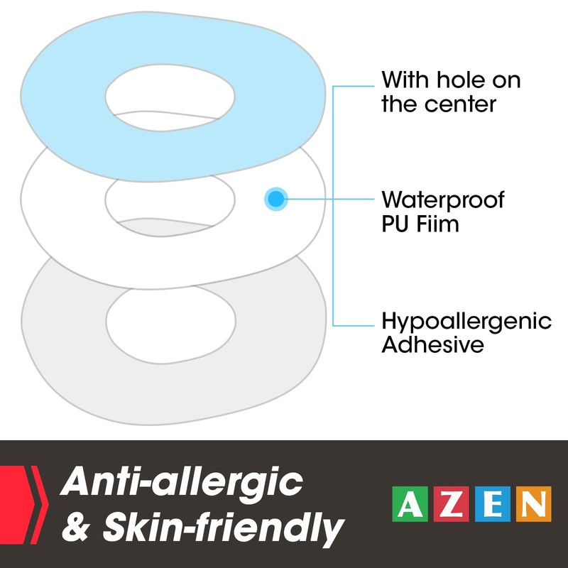 AZEN 60Pcs G7 Adhesive Patches Waterproof, Premium Pre-Cut Protection Hypoallergenic