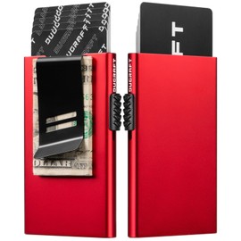 DUGRAFT Card Holder Wallets for Men UK with Money Clip, Slim Metal Minimalist RFID Wallet, Small Faraday Credit Card Wallet RFID Blocking Pop Up Shield Wallet, Gifts for Men, Fathers, Boyfriends