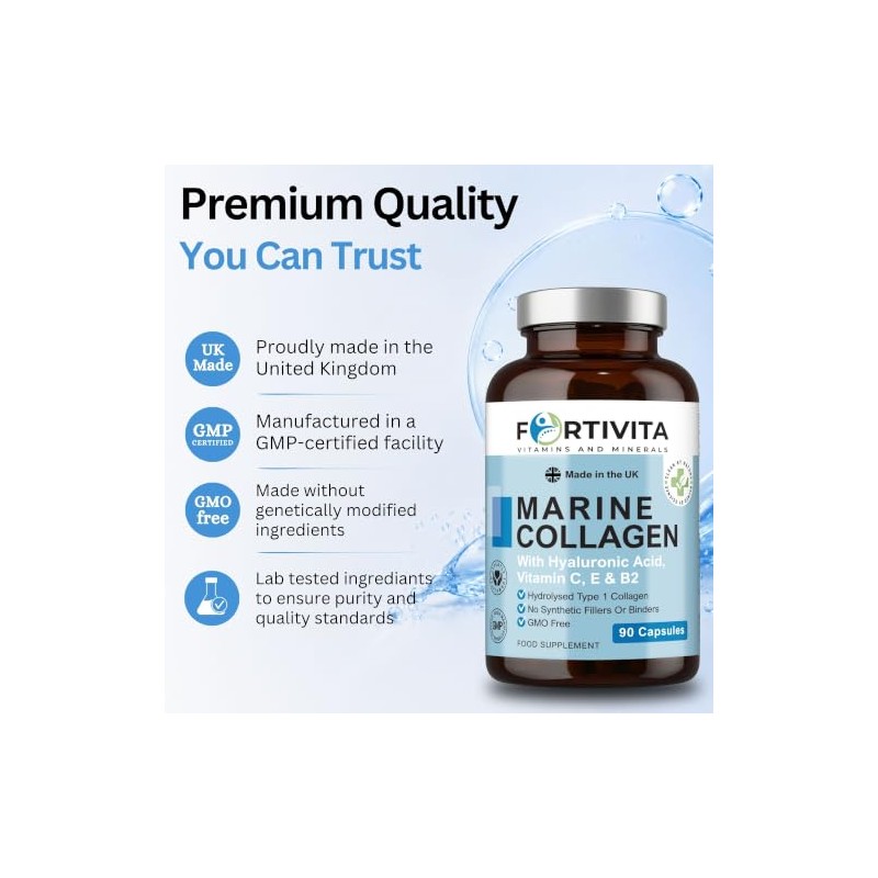 Marine Collagen 1000mg with Hyaluronic Acid - 90 Capsules