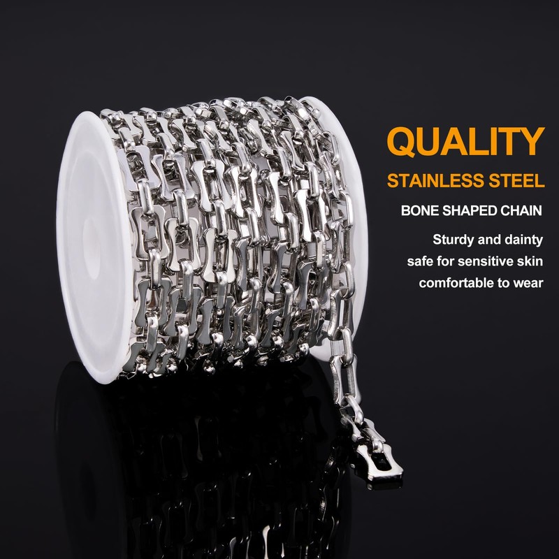 KYUNHOO 6.5FT/2M Stainless Steel Chunky Chains for Jewelry Making 10MM