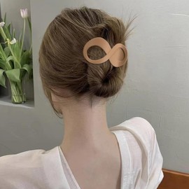 Atoden Flat Hair Clips for Women 4Pcs French Concord Hair Clips for Thin Hair 3.4'' Lay Down Flat Hair Claw Clips for Medium Thick Hair Matte Jaw Clips Neutral Hair Clamps Barrettes Hair Accessories