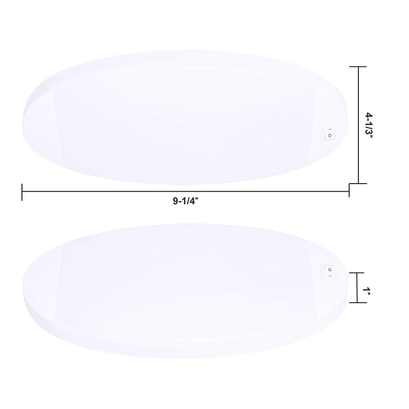 Facon 12V LED RV Dome Light, Length: 9-1/4'', DDS01-608-CW, Large