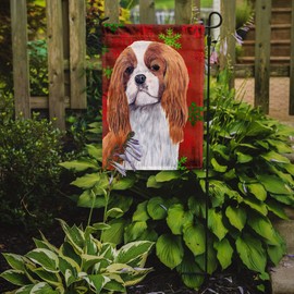 Caroline's Treasures SC9434GF Cavalier Spaniel Red and Green Snowflakes Holiday Christmas Garden Flag Mailbox Flag Decorative Yard Flag Banner Outside Patio Artwork Yard Flower Beds, Garden Size, Mul