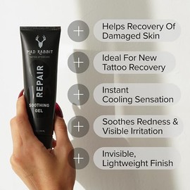 Mad Rabbit Reparación - Gel calmante e hidratante para tatuajes nuevos - Cuidado calmante del tatuaje con ingredientes naturales y orgánicos - Previene la irritación de la piel y los daños