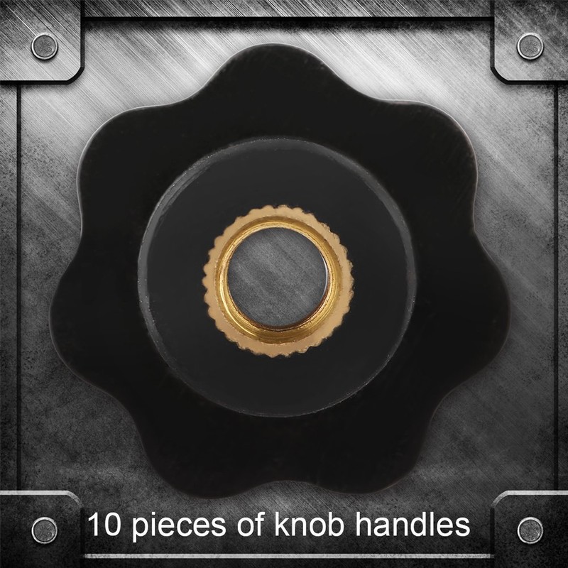 Socialme-eu Universal Black Plastic Star Shape Head Clamping Nuts Knob