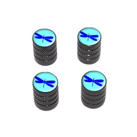 GRAPHICS & MORE Dragonfly - Tire Rim Valve Stem Caps - Black