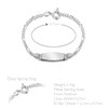 Tuscany Silver Women's Sterling Silver Baby Figaro 3+1 ID Bracelet