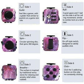 ZCOINS Fidget Dice Stress Relieves and Anxiety Cube Toys for Adults Big Kids Teens Fidget Toys