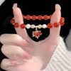 Dtexhif Fall Maple Leaf Bracelet for Women Crystal Beaded Maple