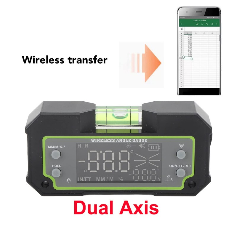 Digital Protractor with Bluetooth, Dual Axis Inclinometer, Magnetic Adsorption, LCD