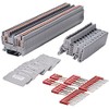 SIPUN ST2-2.5 Din Rail Terminal Block Spring Push in PT Type 2.5mm Screwless Wire Terminal 50 Pcs with Cover End Stop Jumper