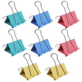 Extra Large 2.4-Inch Colored Binder Clips, 8-Pack (4 Colors, 2 Pieces Each)