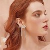 Ymimanchil Bow Earrings for Women Long Chain Bow Tassel Earrings