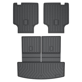T TGBROS Cargo Mat for Ford Explorer 2020-2025 2026 All Weather TPE Trunk Liner for Explorer Accessories Back Seat Cover Non-Slip Rear Cargo Mat Black 3PCS
