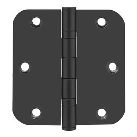 6 Pack 3.5'' Ball Bearing Door Hinges, 3.5in x 3.5in Stainless Steel Door Hinges with 5/8 inch Radius Corner for Exterior & Interior Doors (Black)