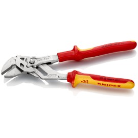 Knipex Pliers Wrench pliers and a wrench in a single tool chrome-plated, insulated with multi-component grips, VDE-tested 250 mm (self-service card/blister) 86 06 250 SB