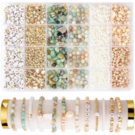 Kit para hacer pulseras de la amistad con cuentas y caja de almacenamiento, kit pulsera con dijes DIY para fabricación joyas para adolescentes y adultos