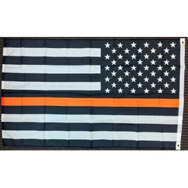 Flags Importer Thin Orange Line USA 3x5' Poly Flag, Multicolor