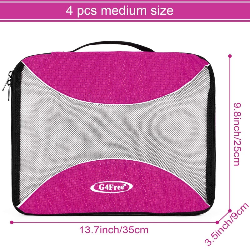 G4Free 6pcs Packing Cubes Value Set for Travel Luggage Organizers