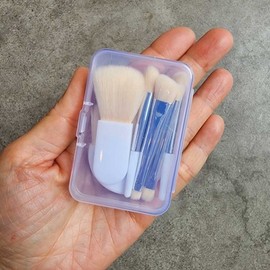 Portable Mini Makeup Brush Includes 6 Types with Case