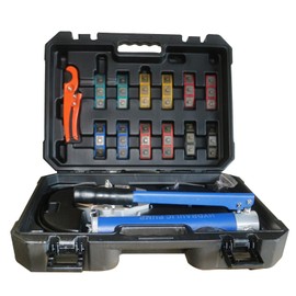 BANCHEE hydraulic hose crimping tool AC Crimping Tool for Barbed and Beaded Hose Fittings, Air Conditioning Repaire Ac Hose Crimper with 7 Die Set (BC-7842P)