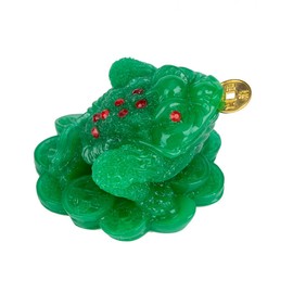 Wschic Feng Shui Money Frog, Lucky Money Toad Decorations,Ideal for Attracting Wealth (Green1)