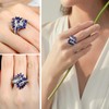 AGRULE Blue Sapphire Rings for Women 925 Sterling Silver September