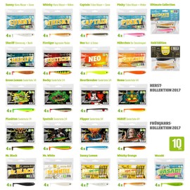 Lieblingsköder Rubber Fishing Bait for Perch Zander Pike 10 cm, Pack of 4, 10 cm