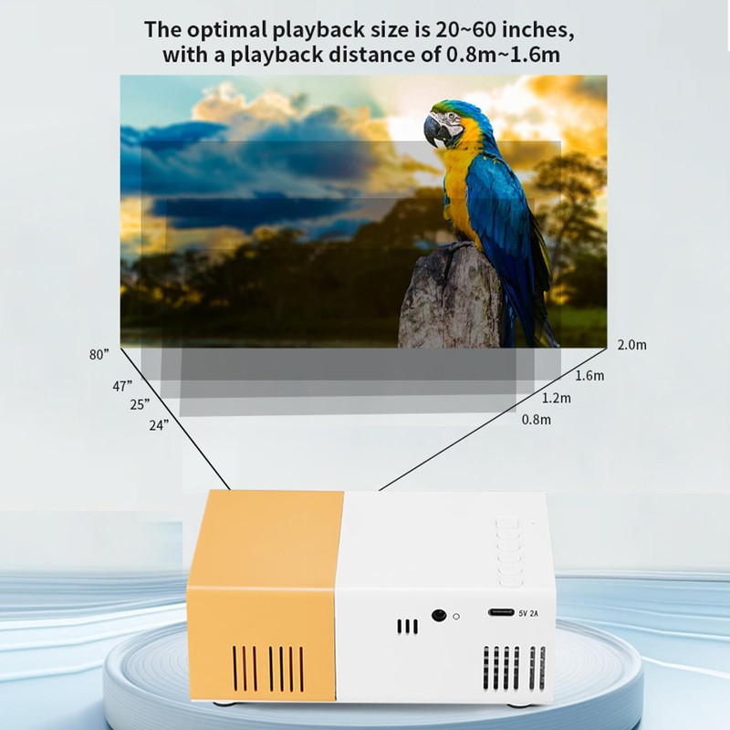 Smart Projector, 1080p Portable Projector, 6000LM Brightness for Home Entertainment,