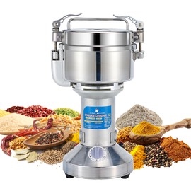 MAGIC MASTER 400g Grain Mill Grinder Electric,High Speed 1650W Commercial Safety Stainless Steel Dry Spice Grinder Machine For Flour Wheat Nut Corn Rice Pepper Herbs Coffee Beans,Upright,110V