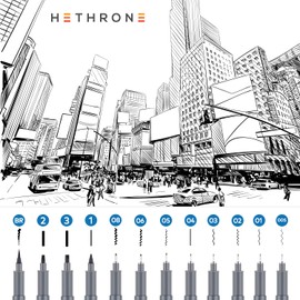 Hethrone Hand Lettering Pens, Calligraphy Pens and Black Calligraphy Set for Beginners Writing, Signature, Illustration Design and Drawing (12 Sizes)
