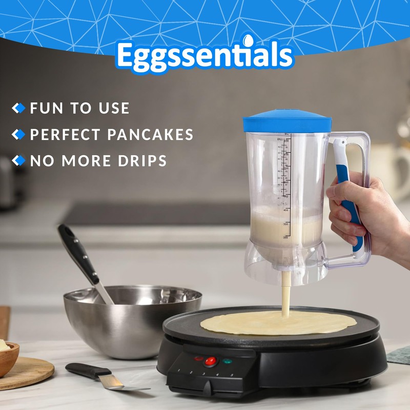 Eggssentials Batter Dispenser – Easy Pour Pancake Batter Dispenser for