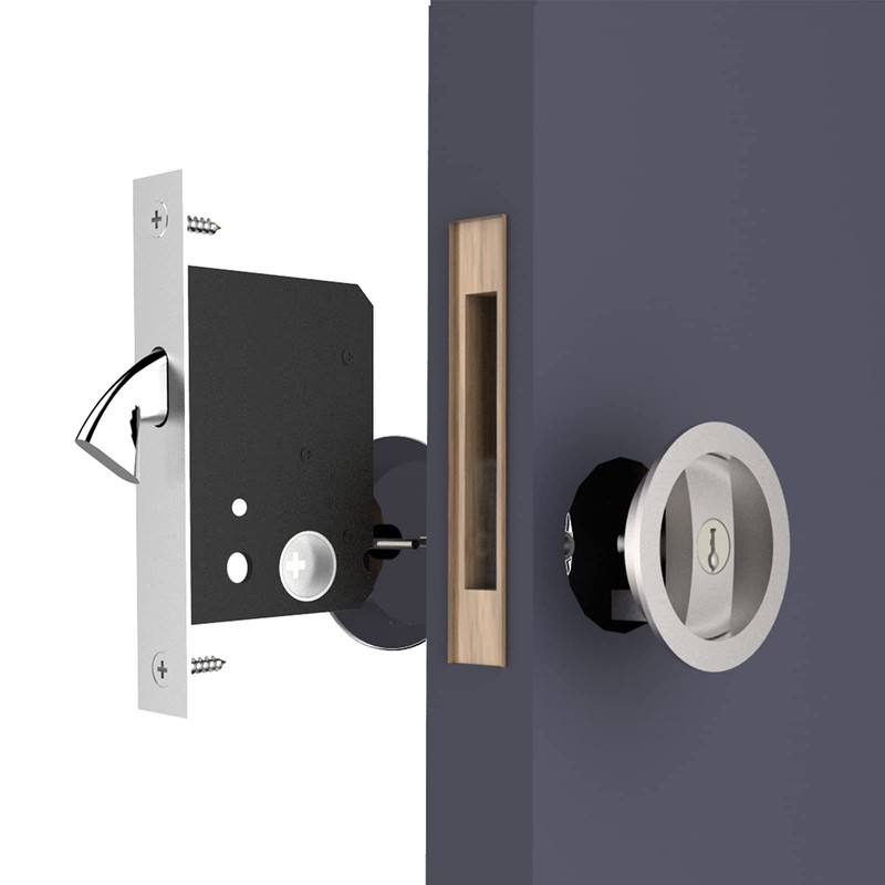 CCJH Invisible Sliding Barn Wood Door Pocket Door Handle Lock