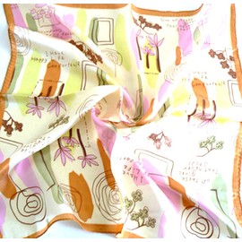 silksalon Pastel 100% Charmeuse Silk Scarf Bandana Headband City Life A976