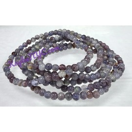 KayleeNYC Wholesale 6 Pcs Natural Iolite 4mm 7.5” Healing Stretch Bracelet