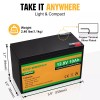ECO-WORTHY 12V 10Ah Lithium LiFePO4 Deep Cycle Battery with 3000+