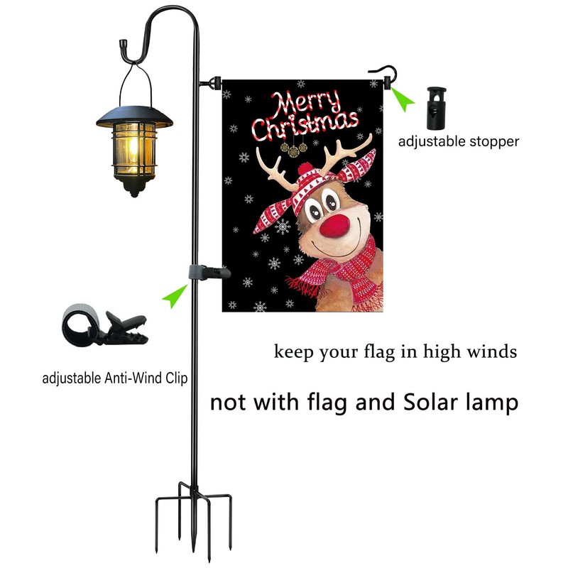 Garden Flag Stand and Shepherd Hook,48 Inch Garden Flag Pole