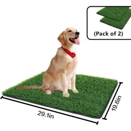 Artificial Grass for Dogs Pee Tray Fake Grass Mat for Professional Puppy Potty Trainer Replacement Dog Grass Pad for Indoor and Outdoor (29.1x19.6 Inch(Pack of 2))