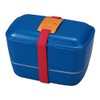 HAKOYA 52872 American Vintage Dome 2-Tier Lunch Box, Navy