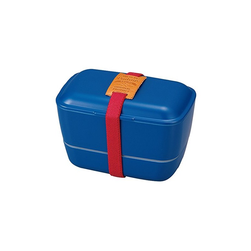 HAKOYA 52872 American Vintage Dome 2-Tier Lunch Box, Navy