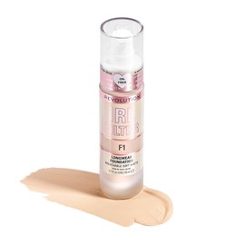 Makeup Revolution, IRL Filter, Foundation mit langer Haltbarkeit, mittlere bis volle Deckkraft, mattes Finish, 16 Stunden Haltbarkeit, F1, helle Hauttöne, 23ml