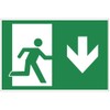 'Exit Sign Emergency Exit Down – Aluminium/Dibond 200 x 140