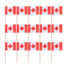 NUOBESTY Canada Flags Canadian Flag,100 Pcs Cupcake Toppers Picks,Country Toothpick Flag for Party Decorations Supplies