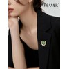 TEAMER Horseshoe Four Leaf Clover Brooch Pins Irish Good Luck