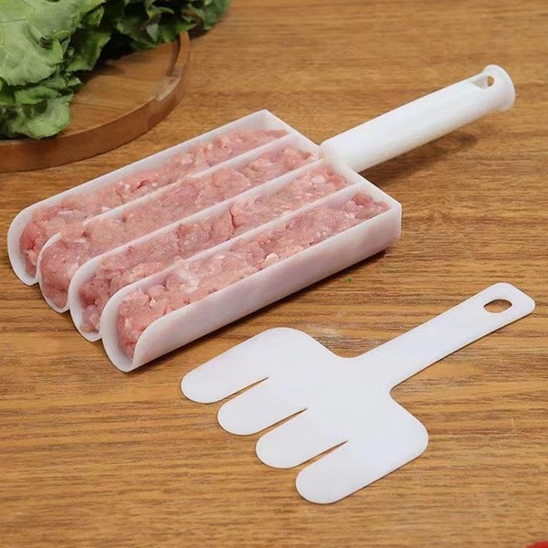 White Creative Kitchen Triple Meatball Maker, Meat Ball Scoop with