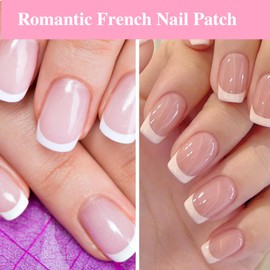 KUTUBORYU 36 Sheets French Manicure Nail Art Stickers, 3 Designs Self Adhesive Nail Sticker Tips, French Tip Nail Stickers for Edge Auxiliary, Nail Line Guide for DIY Decoration Stencil Tools