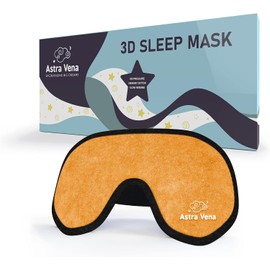 Sleep Mask for Kids with Blockout Light - Memory Foam 3D Contoured Eye Mask - Eye Cover & Travel Sleep Mask, Blindfolds for Kids, Girls, Boys (Orange)