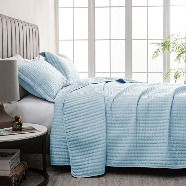 Great Bay Home King Quilt Bedding Set, 3-Piece Lightweight Summer